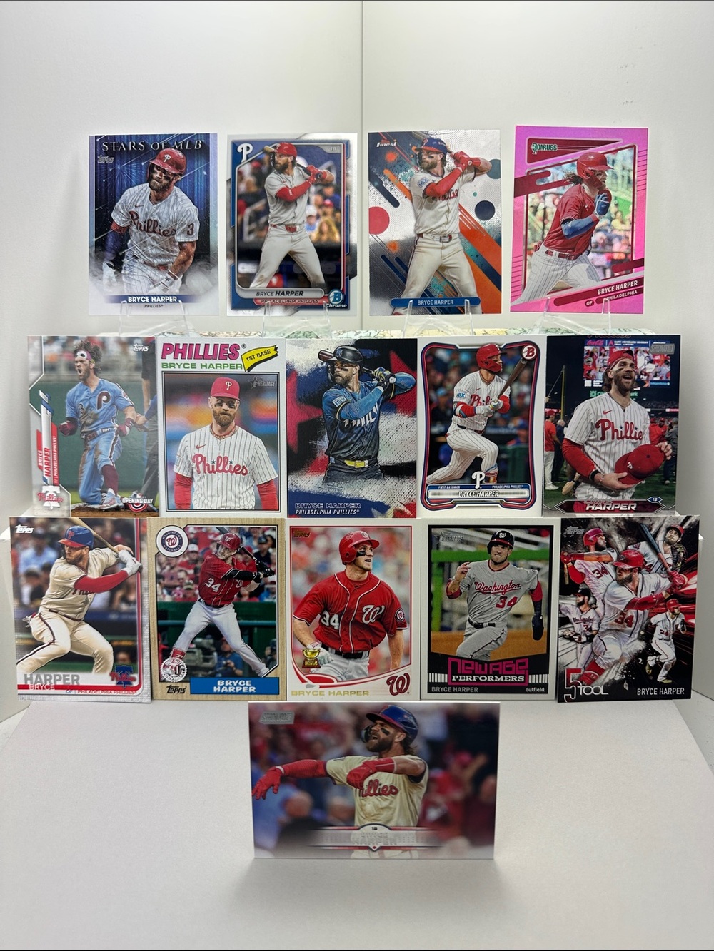 Bryce Harper 15 card legacy lot (Phillies, Nationals)